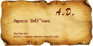 Agocs Dénes névjegykártya