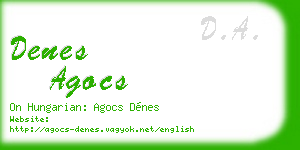 denes agocs business card